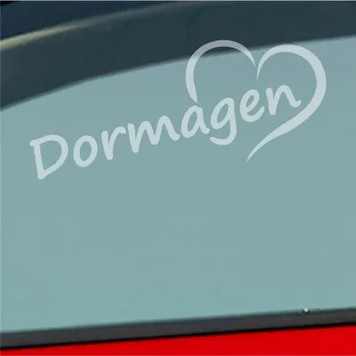 Produktbild von Auto Aufkleber Dormagen Herz Stadt City Liebe Love 19,5x8 cm Milchglas Sticker Heckscheibenaufkleber