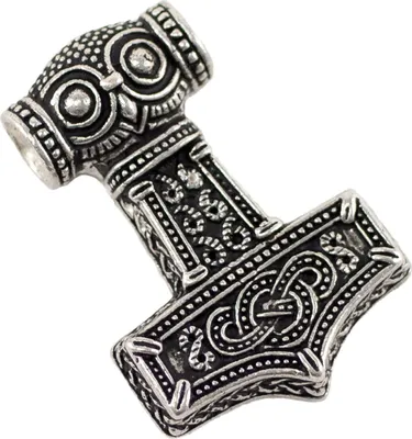 Produktbild von Wikinger-Amulett versilbert, Thorshammer Mjölnir