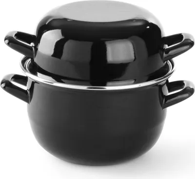 Produktbild von HENDI Muscheltopf 2,3 l 180 mm Schwarz emailliert