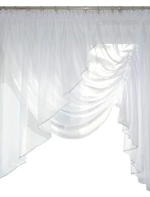 Voile-Fertigvorhang mit Rüschenband, weiß, 350 cm breit