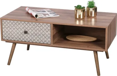 Image de Table basse avec un tiroir de style scandinave 100x50x47 cm