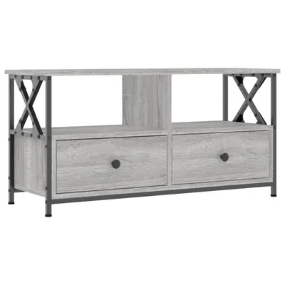 Zdjęcie produktu dla vidaXL Szafka pod TV szara Sonoma 90x33x45 cm materiał drewno i żelazo