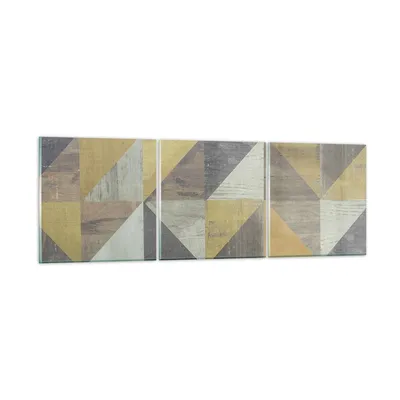 Produktbild von Bilder auf glas - 3 Teile - Abstraktion Geometrisch Dreiecke - 90x30cm - Glasbilder - Wandbilder - Bilder - Wanddekoration aus Glas - Glas Bilder - Wandbild auf Glas - GCA90x30-4884