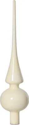 Immagine prodotto di Punta per albero di Natale in vetro 26 cm bianco lana lucido