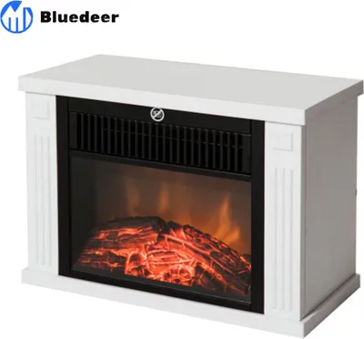Produktbild von Elektrokamin 1200W Standkamin mit Flammeneffekt in Weiß – elektrischer Kamin für gemütliche Atmosphäre