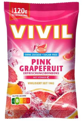 Produktbild von Vivil Erfrischungsbonbons Pink Grapefruit ohne Zucker 120g