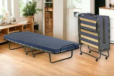 Immagine prodotto di Talamo Italia Letto Pieghevole Arias 80x190 cm Nero Jeans, Materasso Incluso Imbottito  Italy