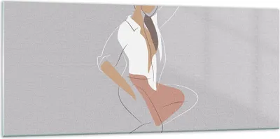 Produktbild von Bilder auf glas - Einteilig - Frau Grafik Modern - 120x50cm - Glasbilder - Wandbilder - Bilder - zum Aufhängen bereit - Wanddekoration aus Glas - Glas Bilder - Wandbild auf Glas - GAB120x50-4266