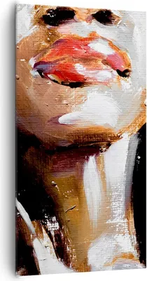 Produktbild von Bild auf Leinwand - Leinwandbild - Einteilig - Öl Mund Frau - 65x120cm - Wand Bild - Wanddeko - Wandbilder - Leinwanddruck - Bilder - Wanddekoration - Leinwand bilder - Wandbild - PA65x120-4724