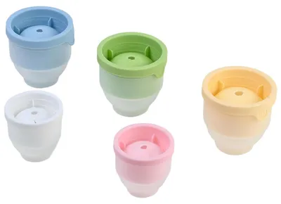 5-teilige runde Eiswürfelform aus Silikon mit Deckel