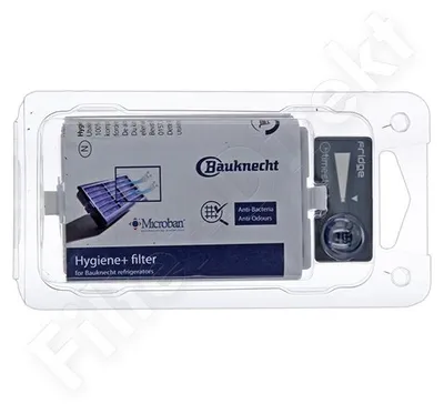 Product packaging for a refrigerator hygiene filter.