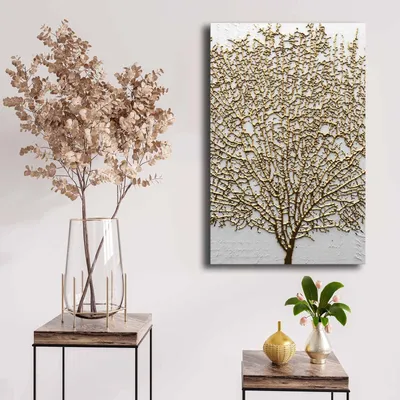 Obrázok produktu pre Wallity, 4570NISC-021, Dekoratívny obraz na plátne, 100 % LINEWALL (hrúbka: 2,8 mm), zlatá, 45 x 70 cm
