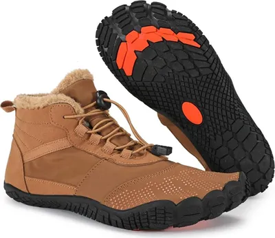 Produktbild von ASKSA Barfussschuhe Gefuettert Warm Wasserdicht Herren Damen Winterschuhe Bequem Rutschfeste Schneestiefel, Gelb, Groesse: 39
