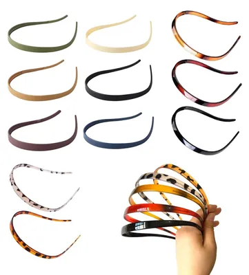 Image de 11 pièces de serre-tête - Serre-têtes à motifs en zigzag - Fabriqués en plastique - Confortables pour les porteurs de lunettes - Design élégant - Légers et robustes - Serre-tête