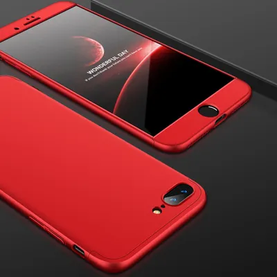 Produktbild von Apple iPhone 8 Plus 3in1 Full Body 360 Case Rot