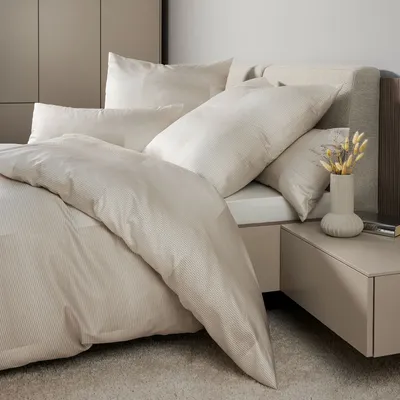 Produktbild von Janine Interlock Feinjersey Bettwäsche Carmen S 55105-07 beige 135x200 cm + 80x80 cm