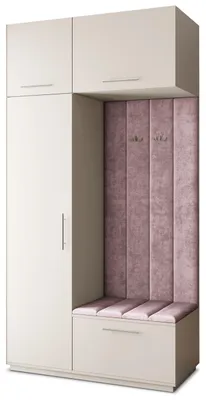 Produktbild von Masseno Garderobe-Set REMA 120/240/60 cm Modern Garderobenschrank Kaschmir, Veloursstoff MONOLITH 62 (Lila)