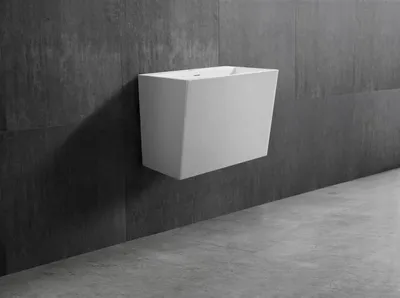 Produktbild von Wandwaschbecken TW18 aus Mineralguss - 50 x 35 x 40 cm - Weiß matt