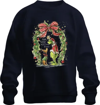 Obrázok produktu pre Grinch – Možno Vianoce znamenajú niečo viac – vtipná mikina uni, tmavomodrá, 3XL