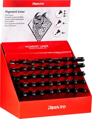 Produktbild von Aristo Pigmentliner Display Kreativ Bedarf je 8 x 0.05/0.4/0.8/Rund/Keil