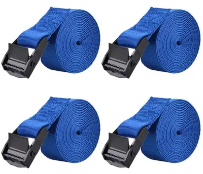 Obrázok produktu pre Popruh na upevnenie, nosnosť 200 kg, šírka 25 mm, dĺžka 3 m, modrá farba, 4 kusy