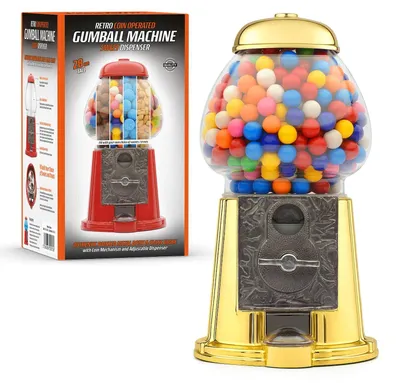 Retro Gumball-Maschine Süßigkeitenspender 28 cm Gold