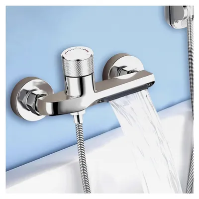 Produktbild von Wasserfall Badewannenarmatur mit Duschthermostat und 2 Auslässen, Mischbatterie für Dusche und Badewanne
