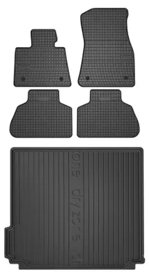 Zdjęcie produktu dla Dywaniki gumowe + mata bagażnika do BMW X5 F15 2013-2018 (SUV, standardowy bagażnik) – czarne, dopasowane – Wielganizator SolidPRO
