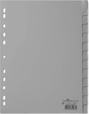 Produktbild von DURABLE Register A4 12-tlg. umschweißt PP, 641010 grau