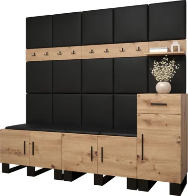 Produktbild von Garderobe ARTIN Set 8 mit gepolsterten Paneelen Industrial Design