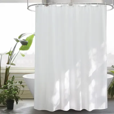 Produktbild von Duschvorhang mit Haken, Anti-schimmel und Wasserdicht Trocknet Schnell, Waschbar Hochwertig Stoff Duschvorhänge Badewanne, 120Bx200H cm