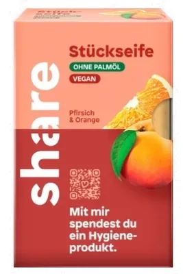 Produktbild von Pfirsich & Orangenduft Seifenstück, 100 g - Natürliche Pflege für frische & fruchtige Haut