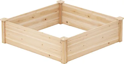 Produktbild von GOPLUS Blumenkasten Holz, Pflanzkübel mit offenem Boden, Hochbeet Garten, Blumenkübel für Paletten, Kräuterbeet , 102 x 102 x 30 cm, Natur