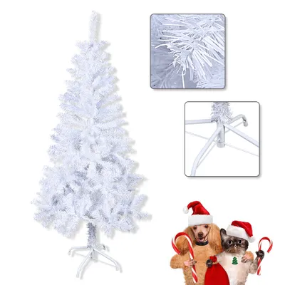Produktbild von LARS360 Weiß PVC Weihnachtsbaum Tannenbaum Christbaum Nadelbaum Festbaum Feiertagsbaum Dekobaum Künstlicher Schmuckbaum - 240 cm