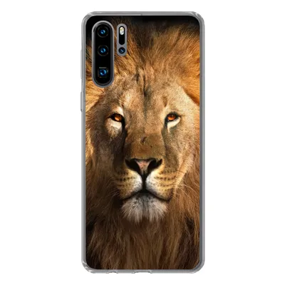 Produktbild von MuchoWow® Handyhülle Schutzhülle Hülle für Huawei P30 Pro Löwe - Tiere - Schwarz - Hell - Braun - Porträt Silikon Softcase Handy Hülle - Schutzdeckel