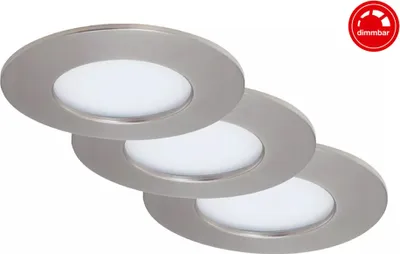 Image de Briloner Lampes encastrées, jeu de 3 3xLED 5W nickel mat