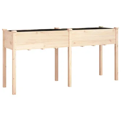 Image de vidaXL Bac à plantes avec insert 161x45x76 cm Sapin massif