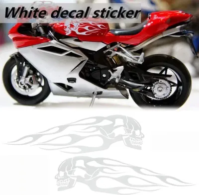 Obrázek produktu pro 2 kusy Univerzální Motocyklová nádrž Skeleton Flame Badge Nálepka Samolepka