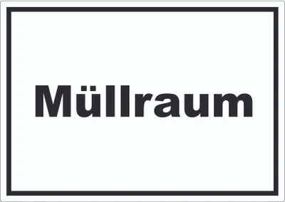Produktbild von Müllraum Aufkleber mit Text Abfall Mülltrennung waagerecht A9 (37x52mm)