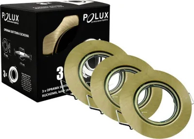Zdjęcie produktu dla Zestaw 3 x Oprawa halogenowa ruchoma OPIN GOLDLUX (Polux) okrągła metal patyna MR16 GU10