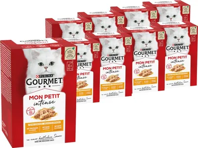 Produktbild von GOURMET Mon Petit Katzenfutter nass, Geflügel-Variationen 6er Pack à 50g Dose (8er Pack (8 x 6 x 50g))
