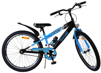 Produktbild von Volare Sportivo Kinderfahrrad - Jungen - 24 Zoll - Schwarz Blau - Zweihandbremsen