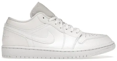 Produktbild von Jordan 1 Low Triple White Tumbled Leather - EU 45.5