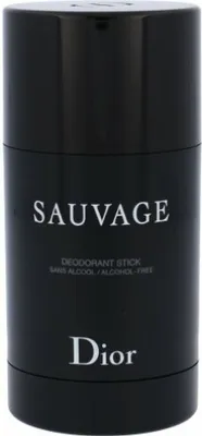 A black deodorant stick with white text.