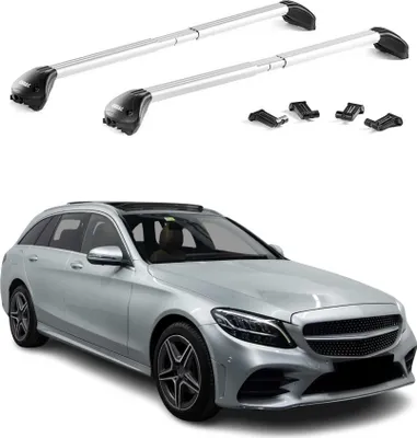 Image de Barres de toit transversales pour Mercedes Classe C S205 2015-2021 Alu Gris ABE