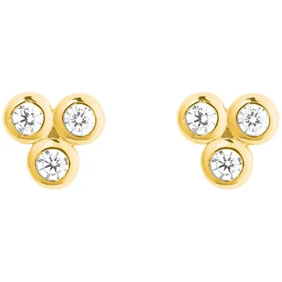 Produktbild von s.Oliver Damen Ohrstecker SO PURE 2027548 Zirkonia Silber vergoldet