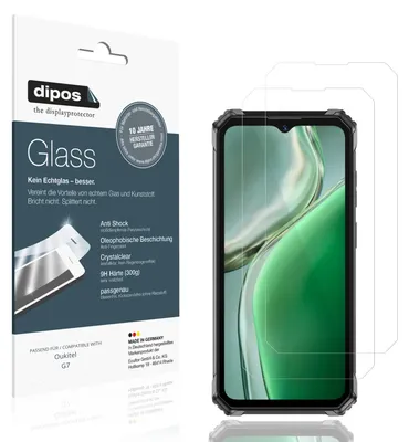 Produktbild von 2x Schutzfolie für Oukitel G7 - Anti-Shock 9H Folie dipos Glass Kunststoffglas
