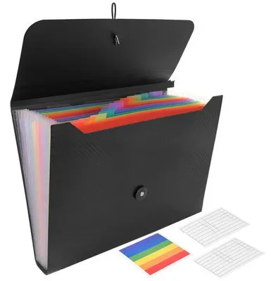Produktbild von A4-Akkordeon-Dokumentenmappe, 13 Fächer, wasserdicht