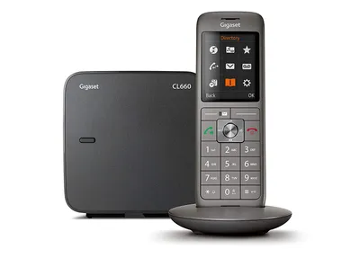 Produktbild von Gigaset CL660, Analoges/DECT-Telefon, Kabelloses Mobilteil, Freisprecheinrichtung, 400 Eintragungen, Anrufer-Identifikation, Grau