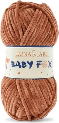 Produktbild von Luna Art Baby Fox Wolle 100% Polyester, weich & ideal für Babyartikel, Hellbraun